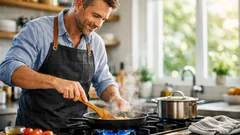 How to prevent clothing from catching fire while cooking