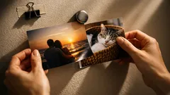 Hang photos without nails using this tape, clip, and magnet trick