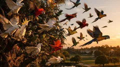 Why a group of parrots is called a pandemonium